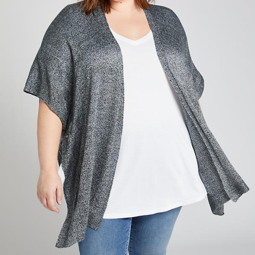 Lane Bryant charcoal open front cardigan